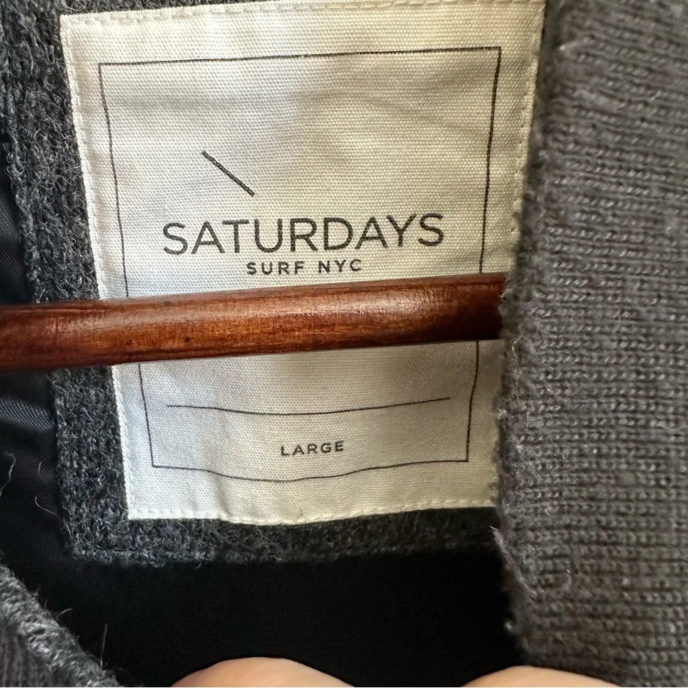 Saturdays Surf NYC Men’s Wool Blend Full Zip Bomber Jacket